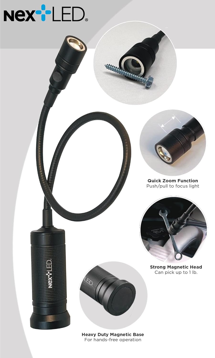 NextLED NT-7647 Battery Operated Flexible Shaft Cree LED Work Light