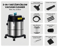 SGG 3 in 1 Dry Wet Blow Vacuum Cleaner 1200W
