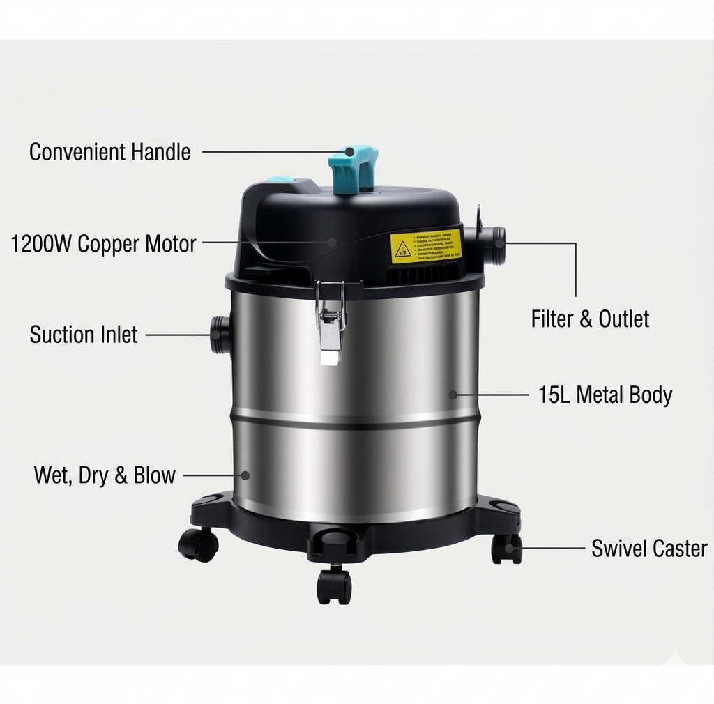 SGG 3 in 1 Dry Wet Blow Vacuum Cleaner 1200W
