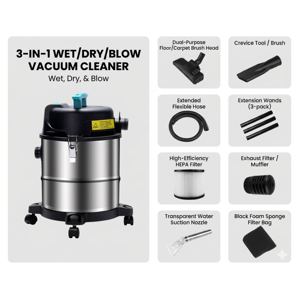 SGG 3 In 1 Vacuum Cleaner 1200W (Dry Wet Blow)