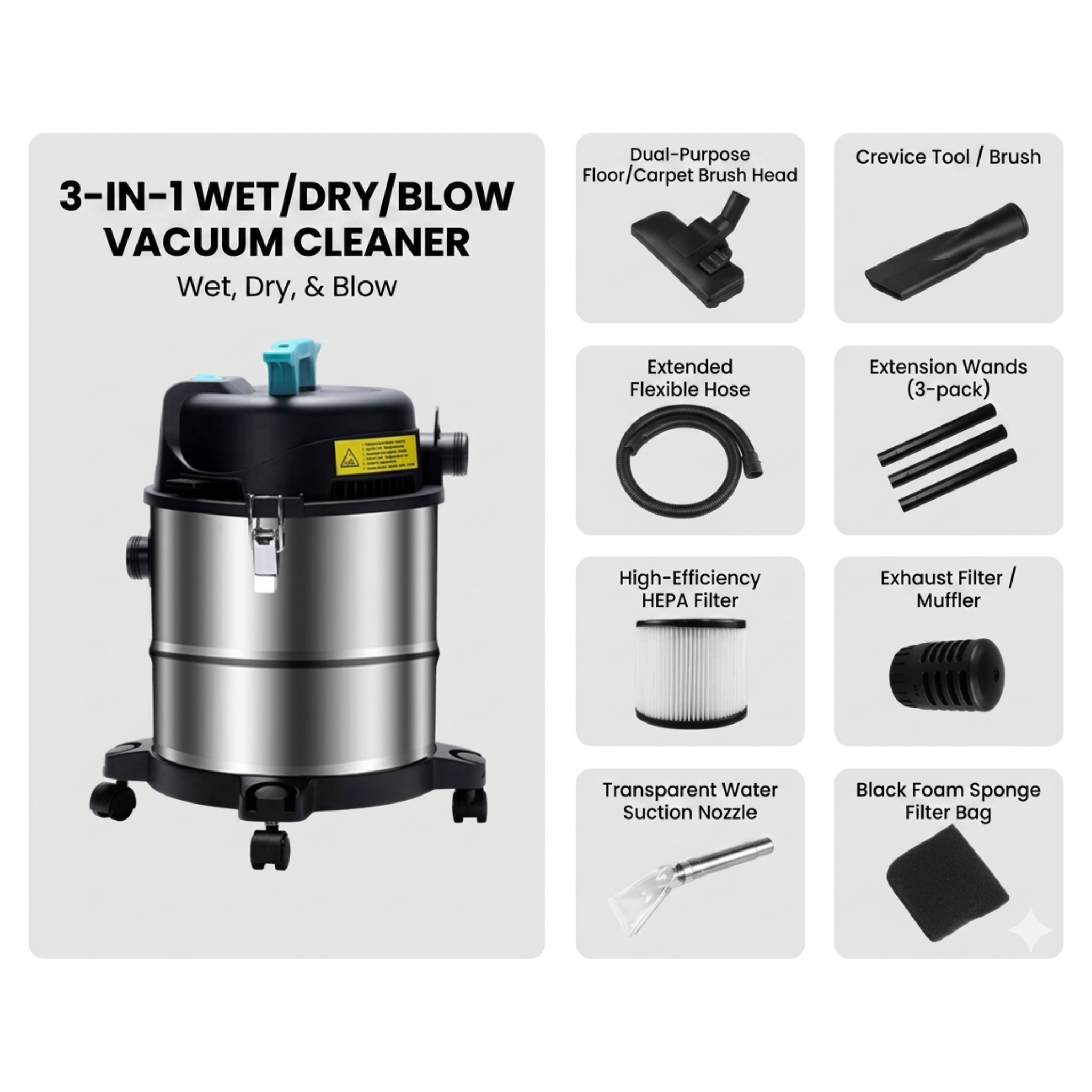 SGG 3 In 1 Vacuum Cleaner 1200W (Dry Wet Blow)