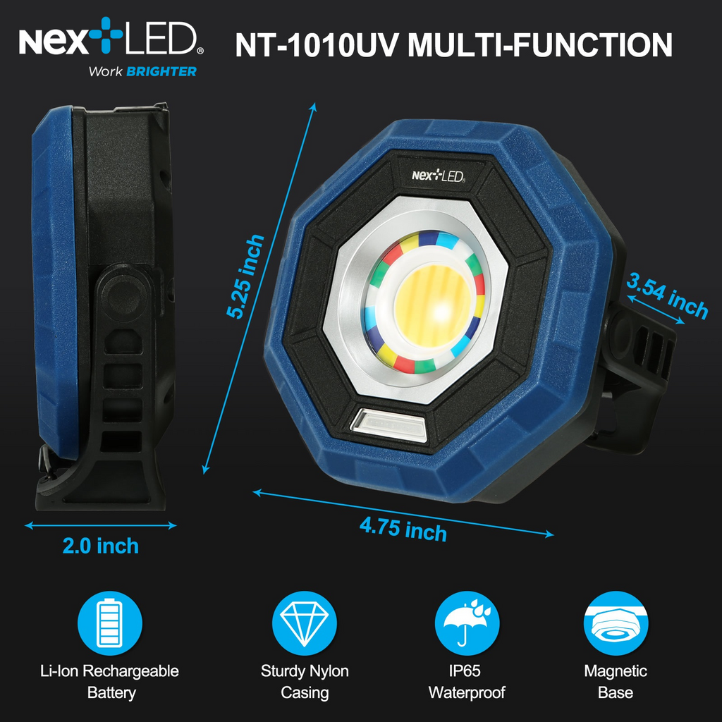 NextLED NT-1010UV Rechargeable Color Matching UV Floodlight
